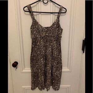 Loft gray brown tan spotted tank dress small